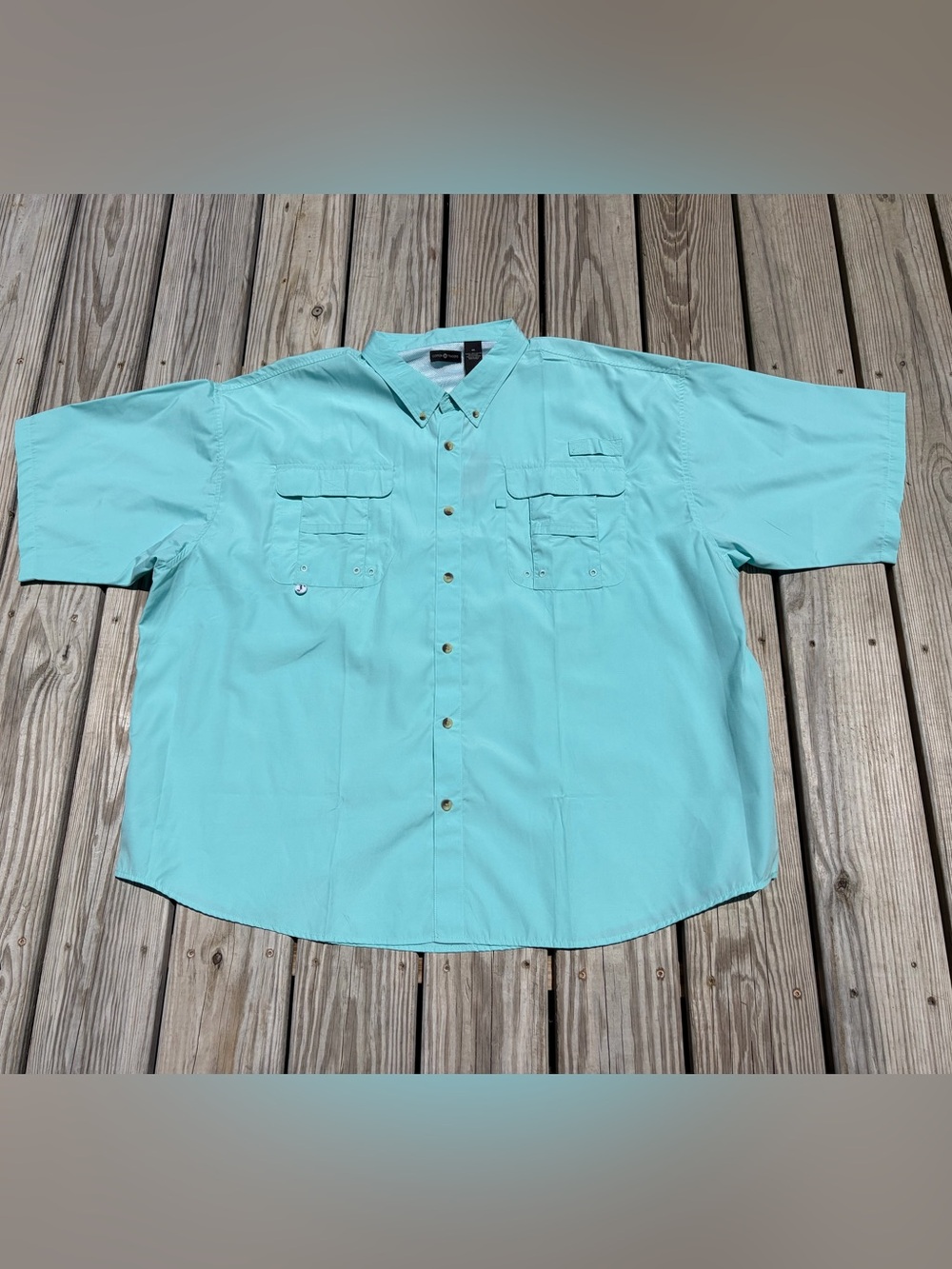 Cotton Traders Fishing Shirt Mens 4X Blue Fly Fishing Short Sleeve‎ Breatheable